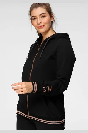 H.I.S Capuchonsweatvest met gemetalliseerd glanzende details, grote afmetingen