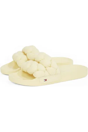 Tommy Hilfiger Slippers TJW BRAIDED SLIDE , zomerschoen, flats, instapschoen, gevlochten, gewatteerde bandage