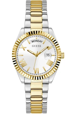 Guess Kwartshorloge Luna Horloge, dameshorloge, datum, stalen band, mineraalglas, analoog