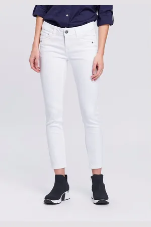 ARIZONA 7/8 jeans Met geren extra-strakke snit, used-look-wassing, lage taille