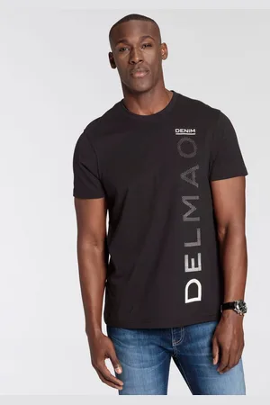 DELMAO T-shirt Korte mouwen, casual print, ronde hals, van katoen