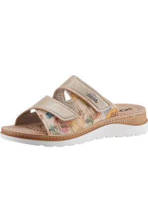 Rohde Slippers Baviera , sleehak, zomerschoen, pantoffels met logo-embleem