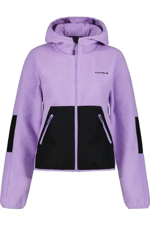 Icepeak Fleecejack Lavender met logo in reliëf op de borst