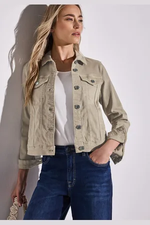 Street one Jeansjack met stretch en knoopsluiting