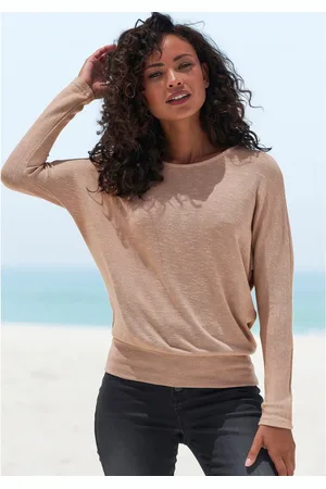 vivance collection Shirt met lange mouwen Met brede tailleband van gestructureerd fijn breiwerk met viscose