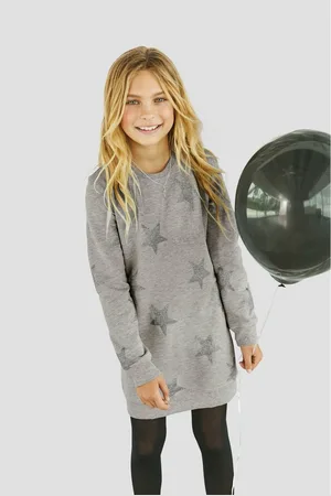 Kidsworld Sweatjurk Sterren-allover jurk voor dagelijks gebruik, ca. halverwege bovenbeen lengte, sportieve touch