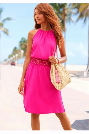 vivance collection Zomerjurk met haakwerk inzet in de taille, elegante zomerjurk van jersey
