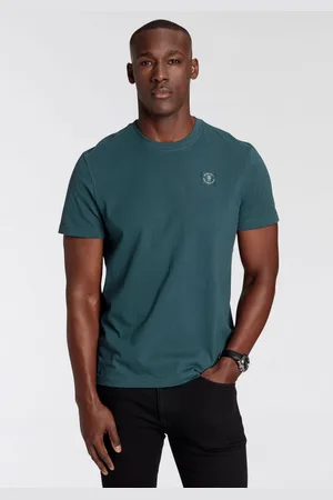 DELMAO Shirt met ronde hals Korte mouw, regular fit, basic, van 100% katoen