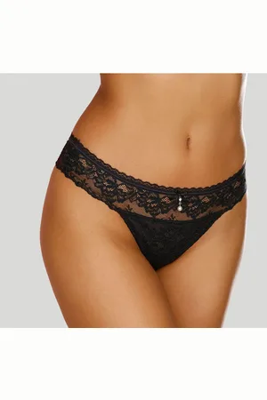 Lascana String rondom van delicate jacquardkant met edel sieraadaccessoire
