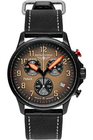 Bauhaus Chronograaf Flight Control Blackwing Flyback Polshorloge, herenhorloge, gemaakt in Duitsland, analoog, datum, stopwatchfunctie