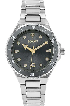 JOOP! Kwartshorloge Polshorloge, dameshorloge, roestvrijstalen band, analoog, datum