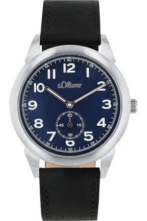 QS by s.Oliver Kwartshorloge Horloge, herenhorloge, leren band, analoog