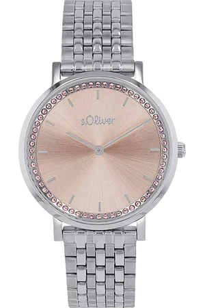 QS by s.Oliver Kwartshorloge Horloge, dameshorloge, stalen band, analoog, zirkonia (synth.)