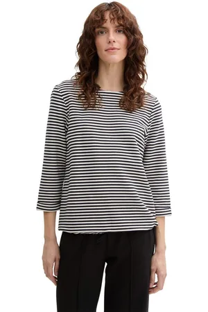 TOM TAILOR Shirt met lange mouwen met knopen op de schouder