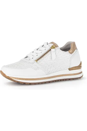 Gabor Sneakers met sleehak Turijn , vrijetijdsschoen, lage schoen, veterschoen met mooie metallic details