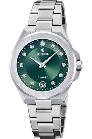 Festina Kwartshorloge Mademoiselle Horloge, dameshorloge, leren band, analoog, dag, zirkonia (synth.)