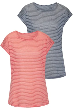 vivance collection Shirt met korte mouwen In streep-look van onderhoudsvriendelijke viscosekwaliteit (Set van 2)