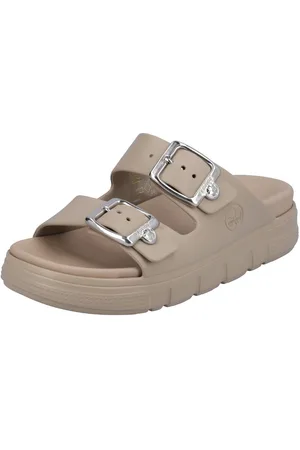 Rieker Slippers , plateau, zomerschoen, slippers in breedte g (=wijd)