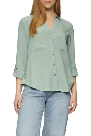 QS by s.Oliver Overhemdblouse met turn-upmouwen, nieuwe collectie