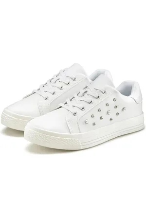 Lascana Sneakers met parels, veterschoen, vrijetijdsschoen