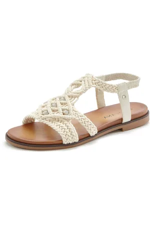 Lascana Sandalen Zomerschuh, open schoen, pantoffel, in trendy haaklook en glinsterende details