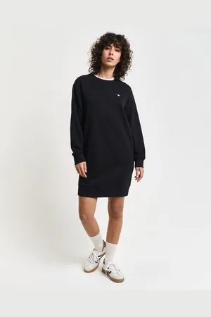 GANT Sweatjurk SHIELD C-NECK SWEAT DRESS Shield sweatjurk met ronde hals