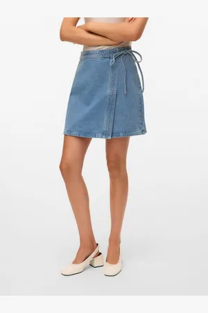 VERO MODA Jeans rok VMLIZA MR SHORT DENIM WRAP SKIRT GA NOOS