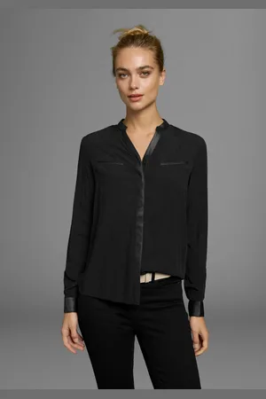 AJC Overhemdblouse met details van imitatieleer