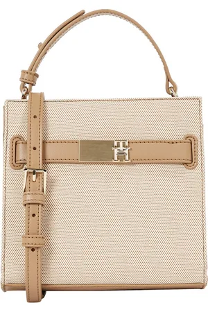 Tommy Hilfiger Tas TH HERITAGE MINI SATCHEL CANVAS , dames draagtas, schoudertas, schoudertas met th-logo