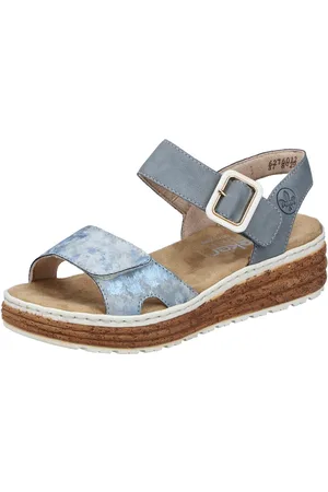 Rieker Plateausandalen Sandalette, zomerschoen, sleehaksandaal met praktische klittenbandsluitingen