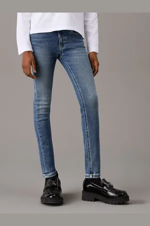 Calvin Klein Skinny fit jeans Mr Skinny Mid Blue Pws Denim voor kinderen tot 16 jaar en in 5-pocket stijl