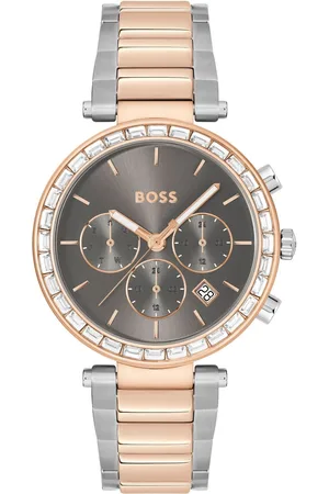 HUGO BOSS Multifunctioneel horloge Andra Quartz horloge, dameshorloge, armbanduhr, glaskristallen, roestvrijstalen band