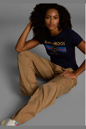 KangaROOS T-shirt Korte mouwen, effen en bedrukt, ronde hals (1-delig)