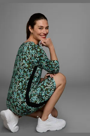Laura Scott Jerseyjurk met contraststrepen