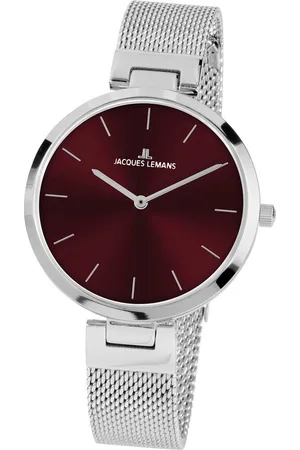 Jacques Lemans Kwartshorloge Milano, 1-2110E Polshorloge, dameshorloge, gehard crystexglas, roestvrijstalen armband
