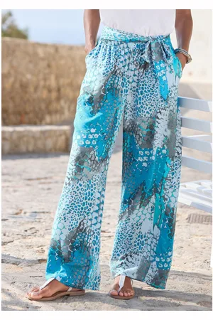 Buffalo Palazzobroek met animal print en elastische tailleband, sweatpants, stoffen broek