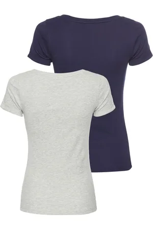 DELMAO T-shirt in maritieme stijl met omgeslagen mouw - nieuwe collectie (2-delig, Set van 2)