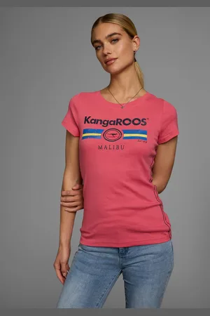 KangaROOS T-shirt Korte mouwen, effen en bedrukt, ronde hals (1-delig)