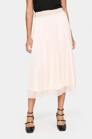 Saint Tropez Midirok CoralSZ Skirt gemaakt van chiffon