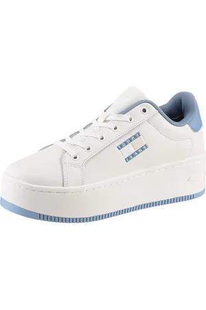 Tommy Hilfiger Plateausneakers TJW FLATFORM ESS vrijetijdsschoen, lage schoen, veterschoen met gepolsterde schacht