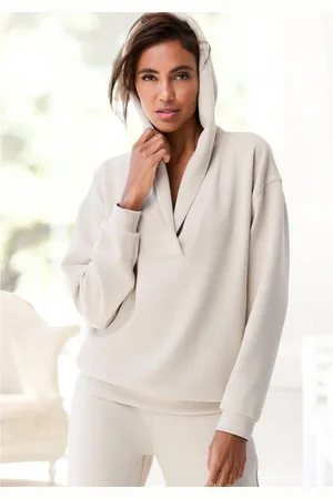 French Connection Hoodie met v-hals en brede kraag, loungewear