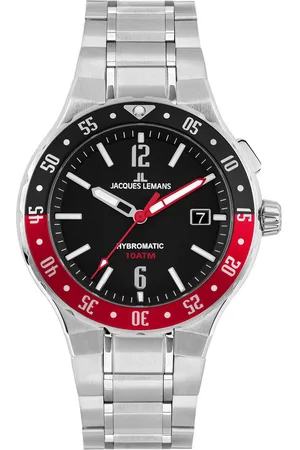 Jacques Lemans Kinetic horloge Hybromatic, 1-2109F Horloge, herenhorloge, datum, eenzijdig draaibare lunette