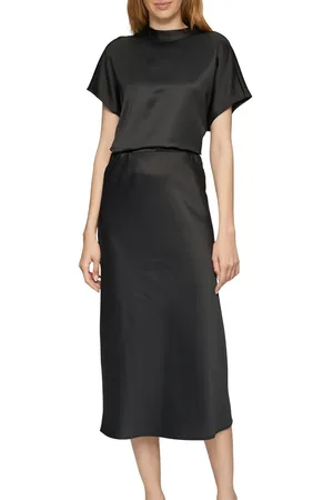 QS by s.Oliver Satijnen blouse met korte mouwen