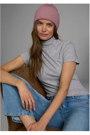 FLASHLIGHTS Colshirt figuurvolgend, basic stijl, rolkragen, van 100% katoen, elastisch