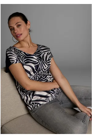Laura Scott Shirtblouse in shirt-look, voorzijde lichtglanzend satijn - nieuwe collectie