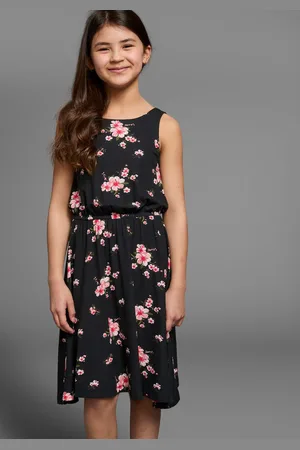Kidsworld Jerseyjurk Voor meisjes zomerse, knie-vrije, bloemige, van katoenmix, mouwloos