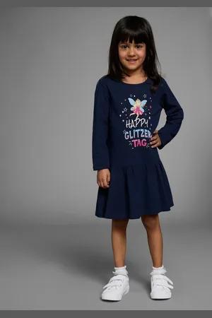 Kidsworld Jerseyjurk HAPPY GLITZER TAG knie-vrije lengte, speelse look, van katoenmix