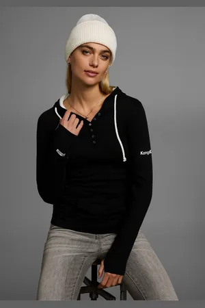 KangaROOS Capuchonshirt Lange mouwen met duimgaten, figuurvolgende snit, van jersey stof
