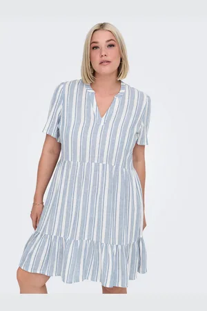 ONLY Mini-jurk CARTIRI-CARO S/S V-NECK LIN DRESS TLR