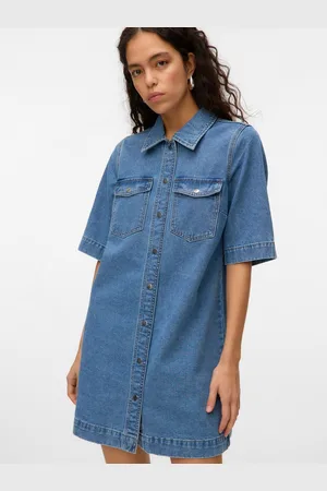 VERO MODA Jeans jurk VMFENJA 2/4 SHORT DENIM DRESS GA NOOS
